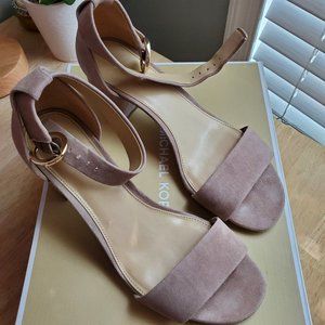 MICHAEL Michael Kors blush suede heel sandal 6.5 OR 7